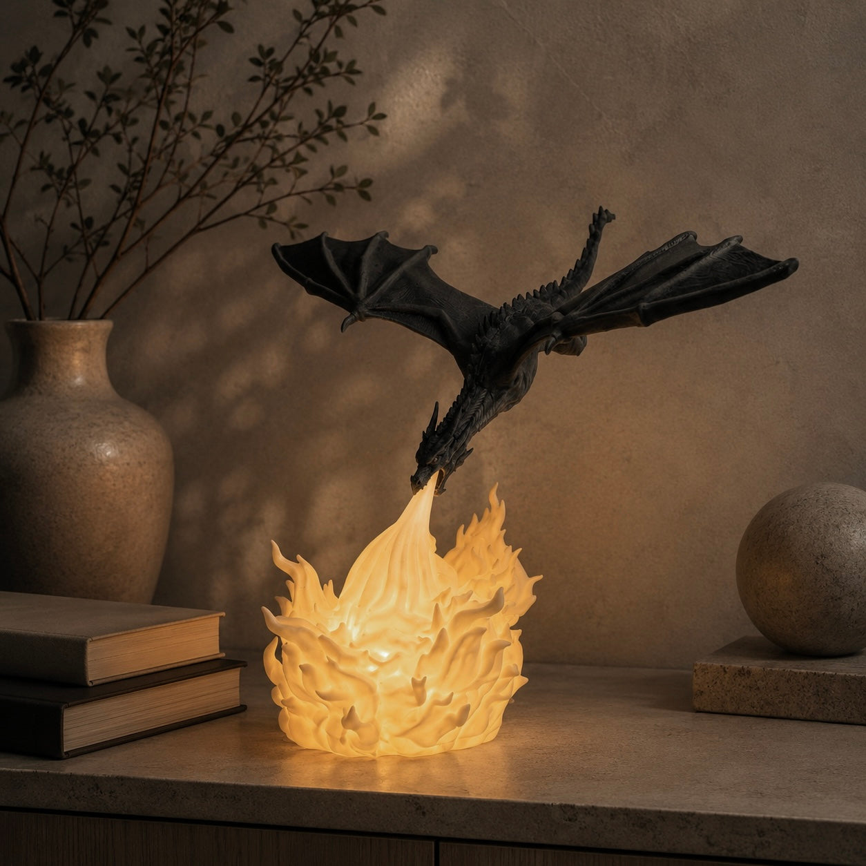 The Ember Dragon — Sculptural Lamp